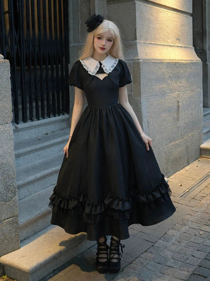 Robe veste suspendue à manches symphoniques style gothique nuit courte longue