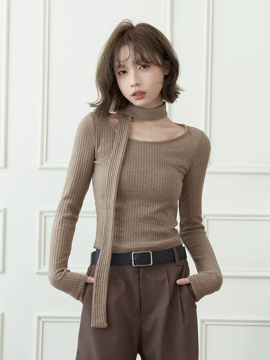 Knit Neck Round Low Scarf