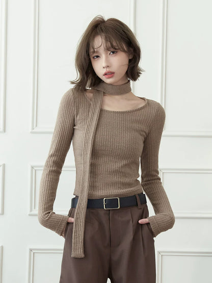 Knit Neck Round Low Scarf