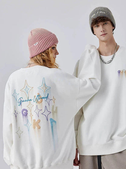 Print Sweatshirt Star Logo Loose