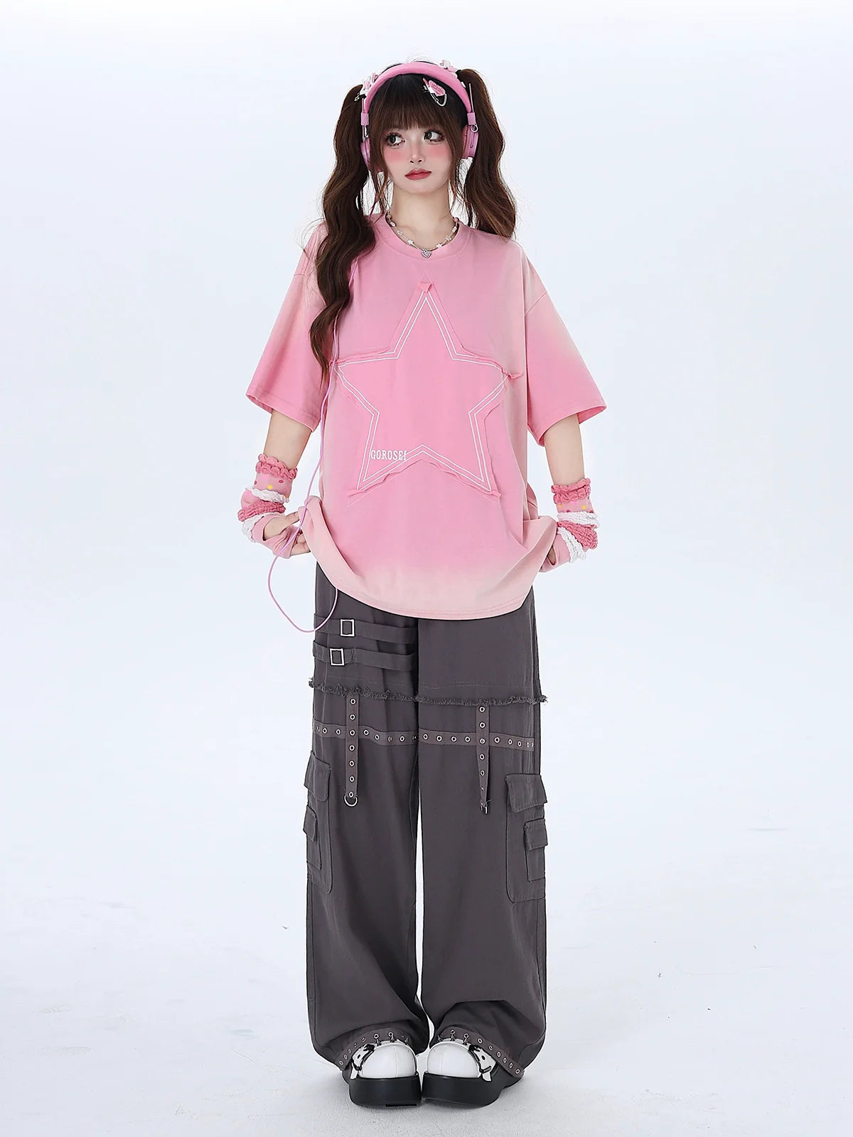 Pants Girl Loose Hot American Retro Cross