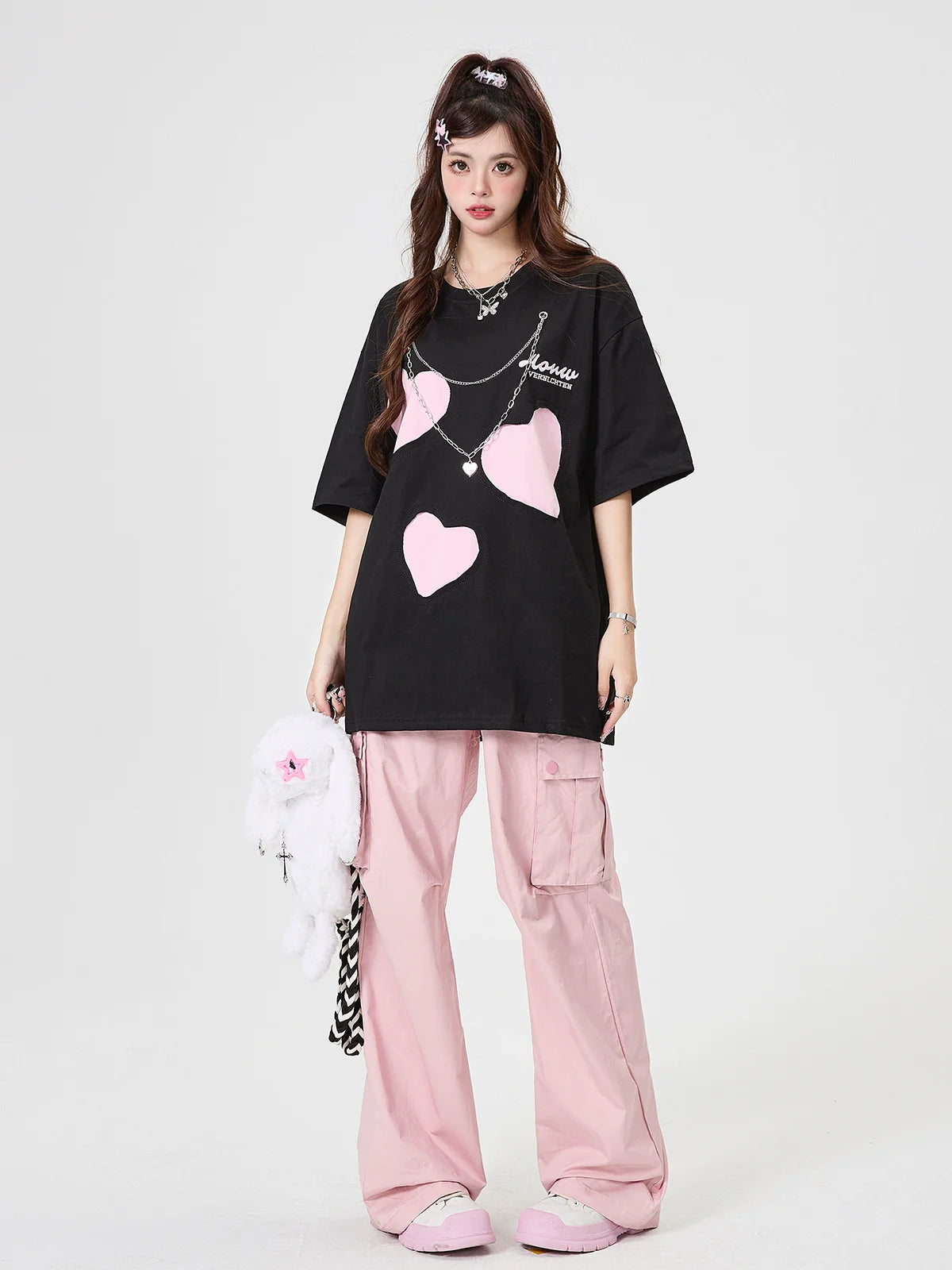 Oversize T-Shirt Loose Chain Love