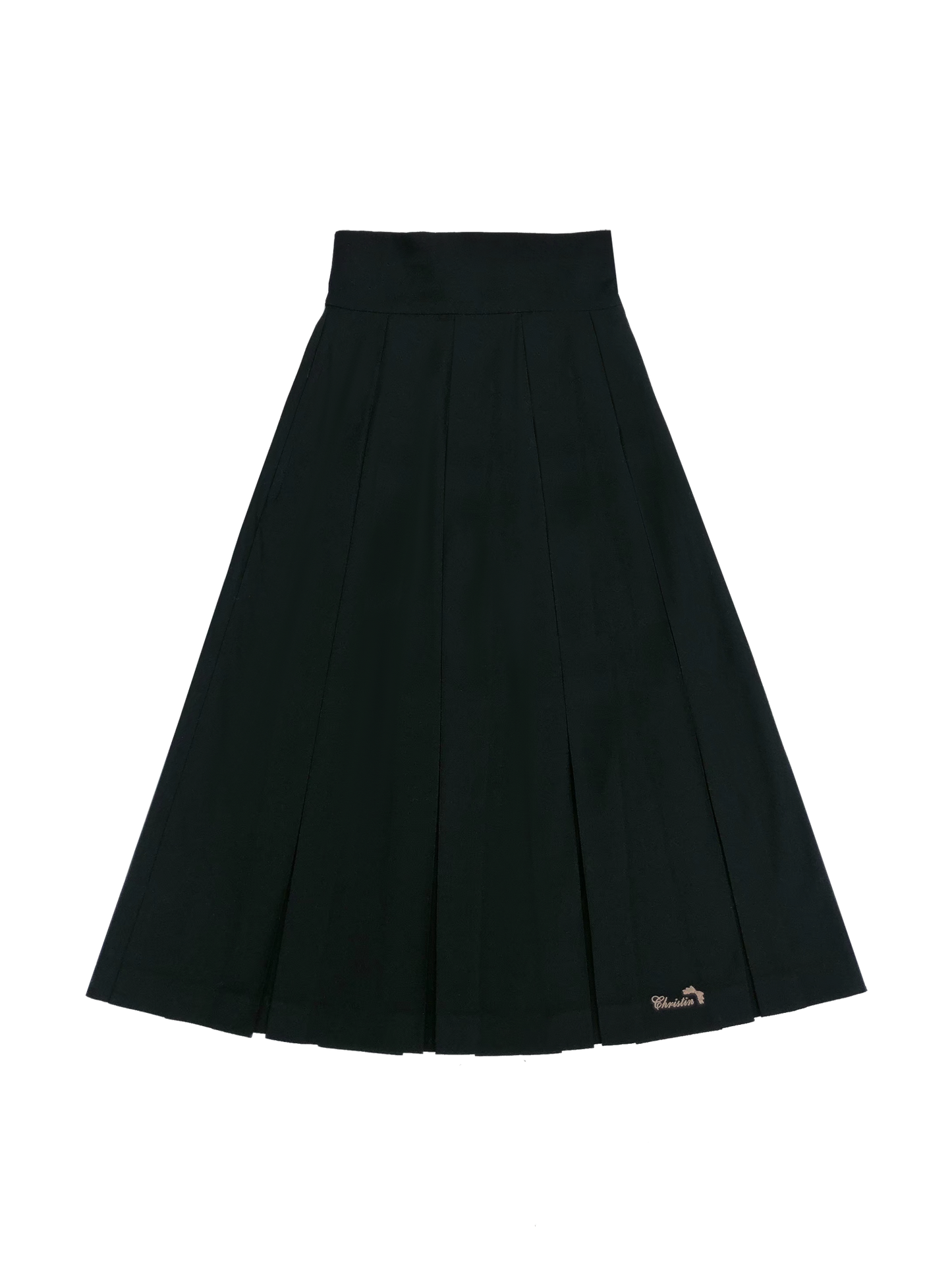 Jupe + Trench Badge Collège Chemise Abricot Manteau Plissé Brodé Métal Ruban Noir