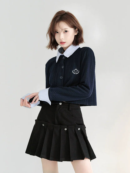 Shirt College Cardigan Collar