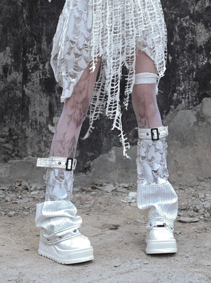 Ceinture jambières gothiques blanches