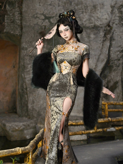 Strap China Corset Tassel Jacquard