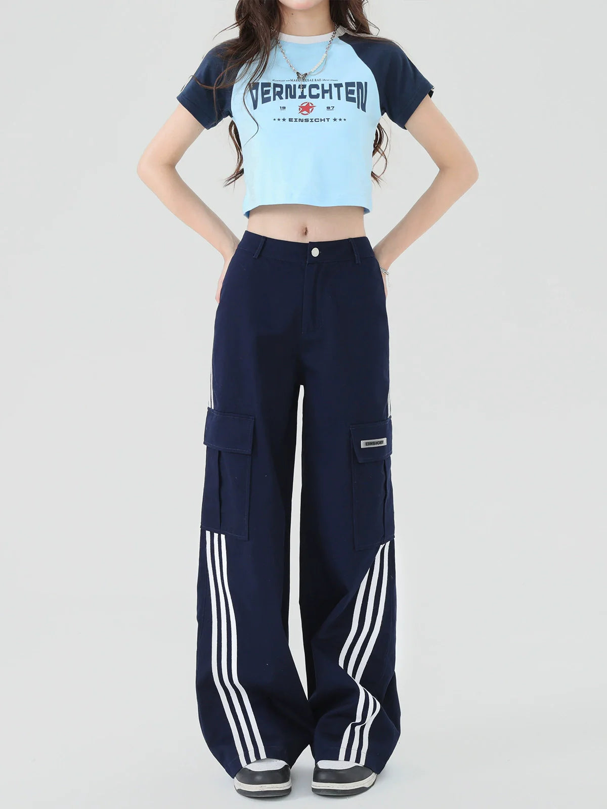Straight Pants Casual Style Border