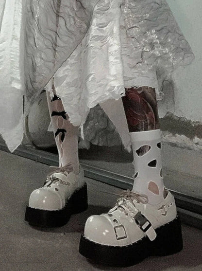Punk Lolita Platform Toe Devil Shoes Gothic Round Trap