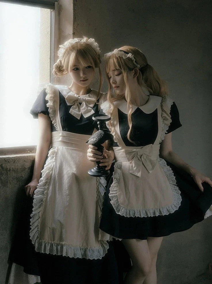 Maid Dress Lace Pleated
