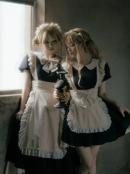 Maid Dress Lace Pleated