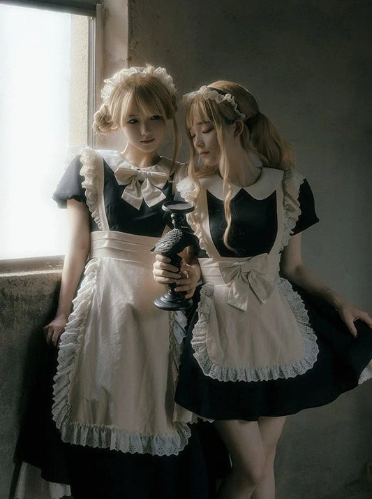 Maid Dress Lace Pleated