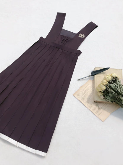 Collar Corsage Dress Retro Shirt Vest Cardigan Stand Knit Ruffle Sleeve + Japanese Ribbon