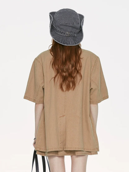 Style veste kaki taille en jean