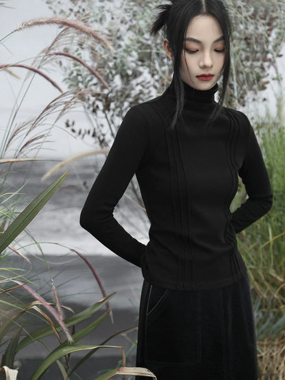 シンプルニット スリムフィット タートルネック