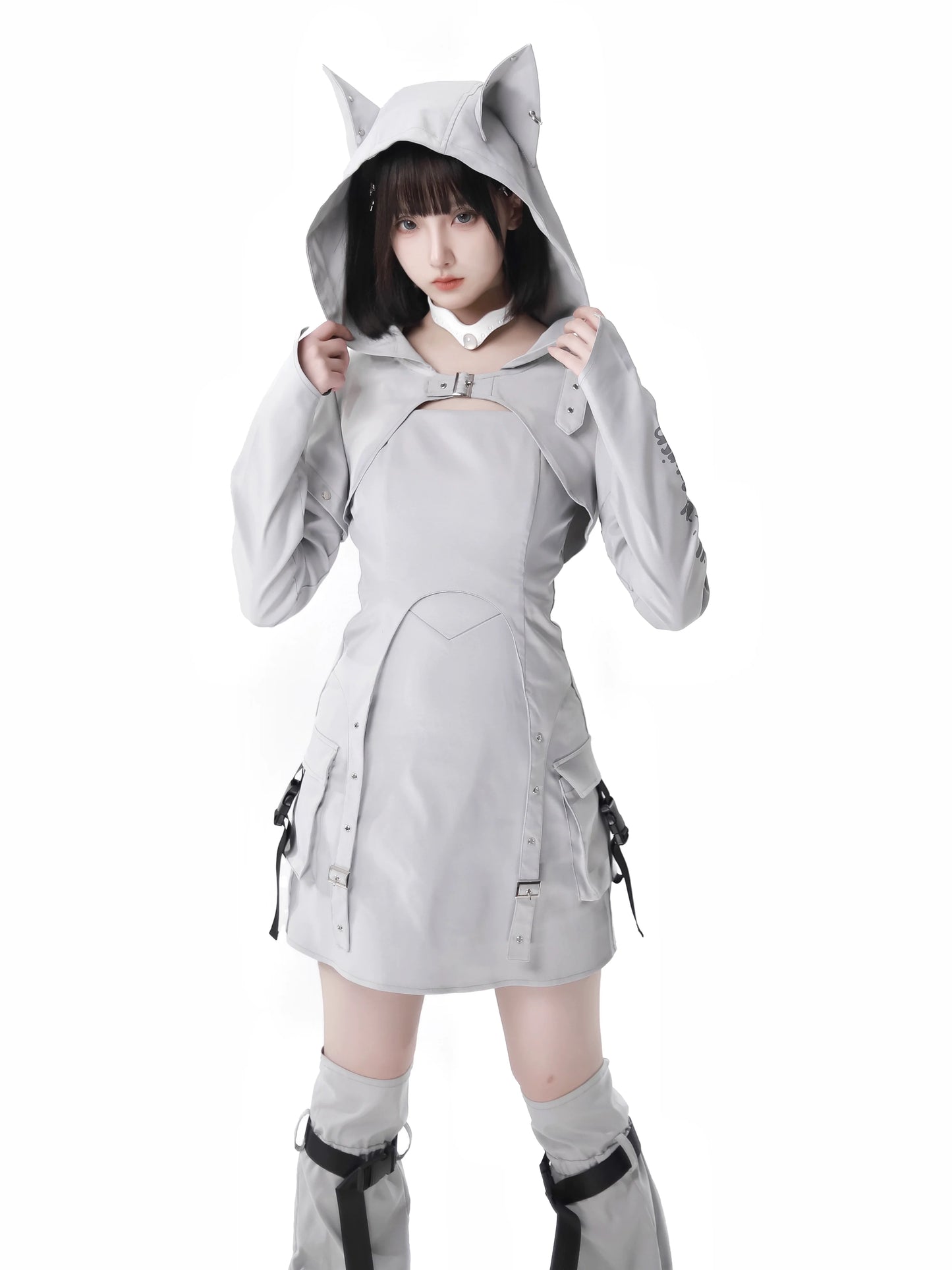 Suit Camouflage Detachable Design Hoodie Original Sleeve Wolf