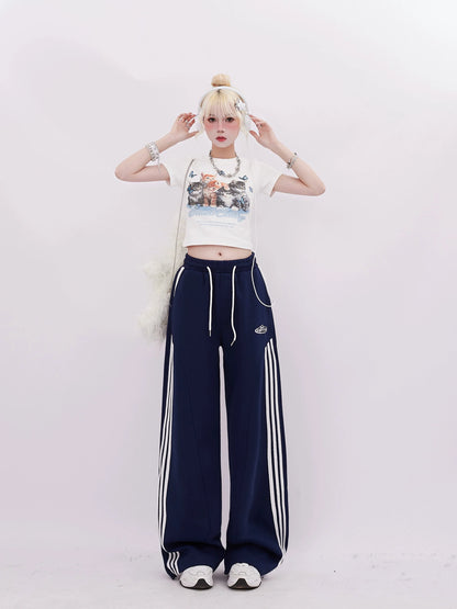 Dark Royal Wide Pants Casual