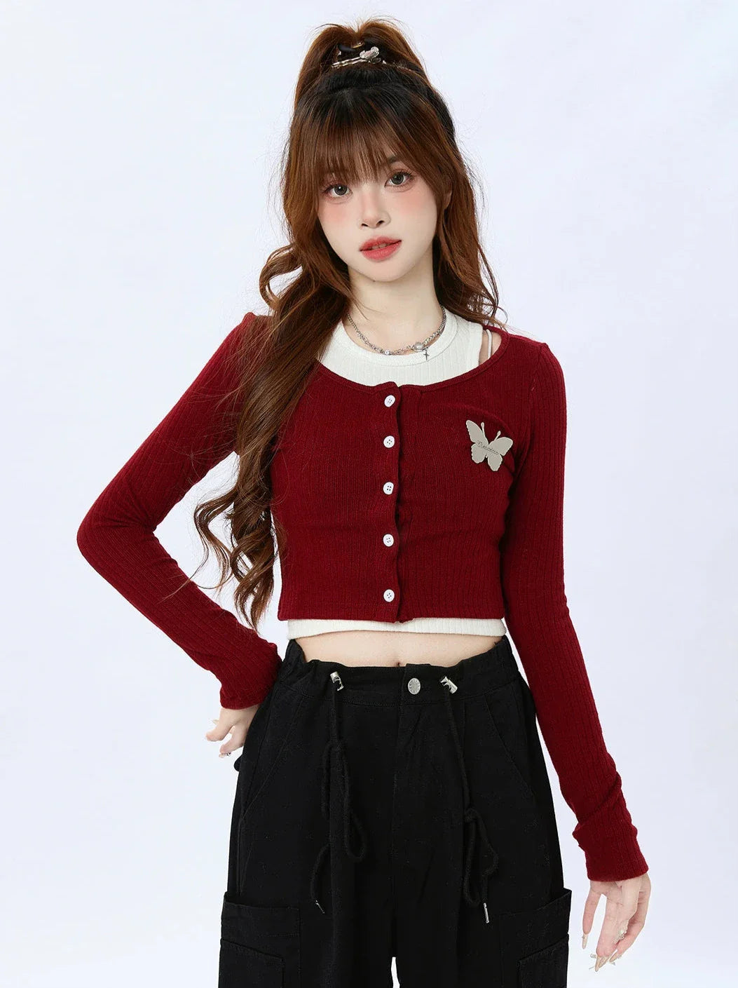 Cropped Two-piece Knit Top