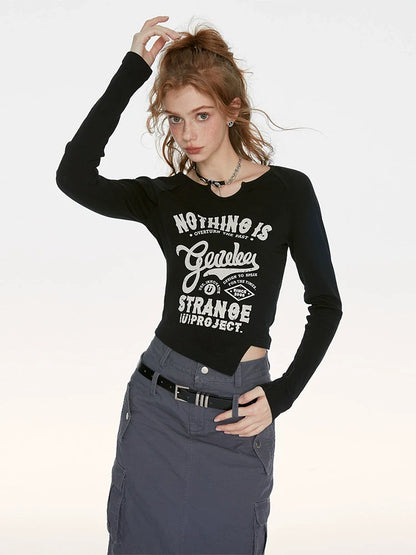 Girl American Hot Style Retro Tops Slim Style