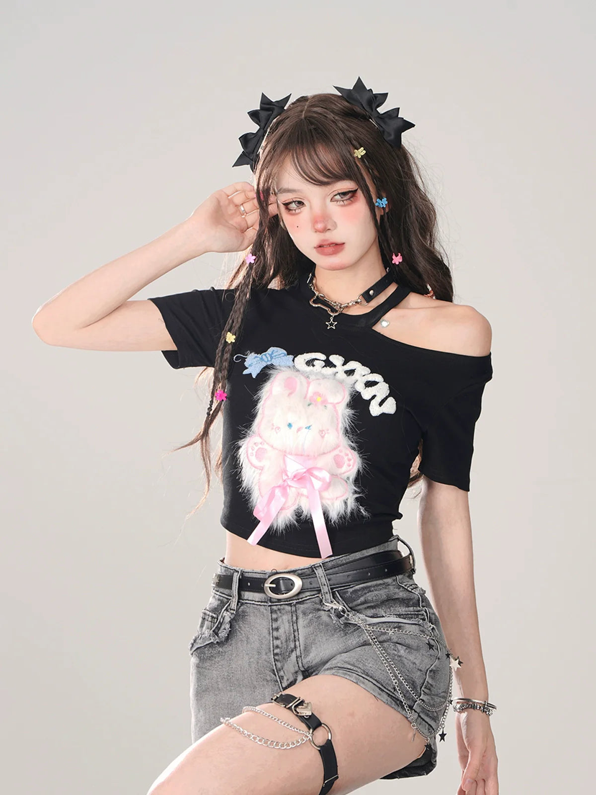 T-Shirt Sommerhase Sweet Off-Shoulder
