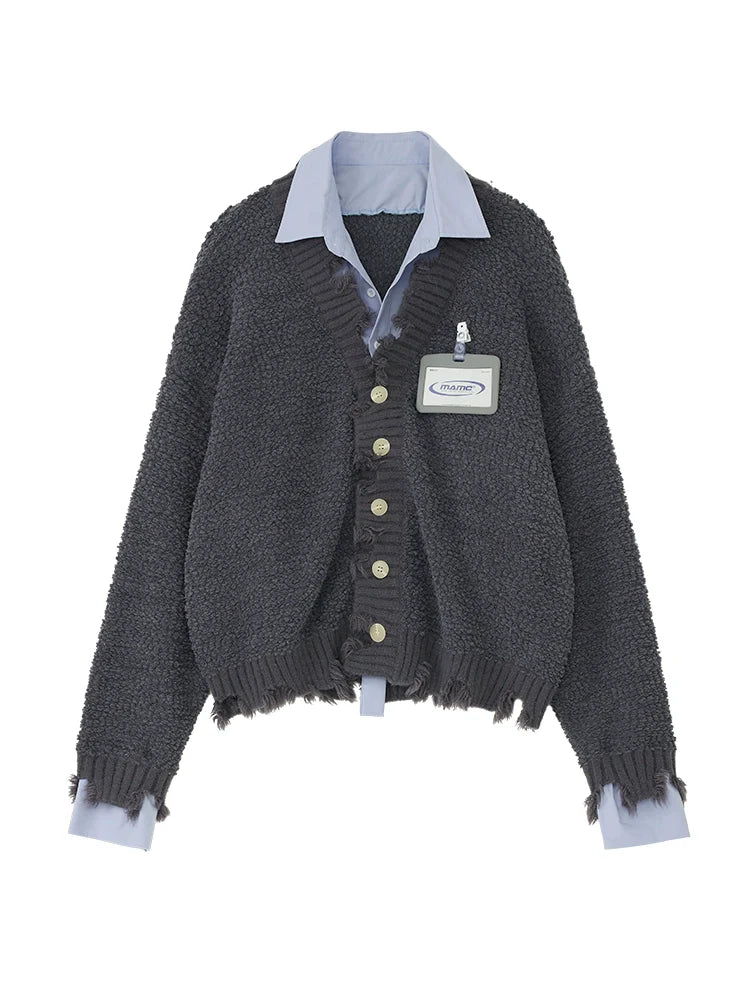 Knit Faux Cardigan Two-piece