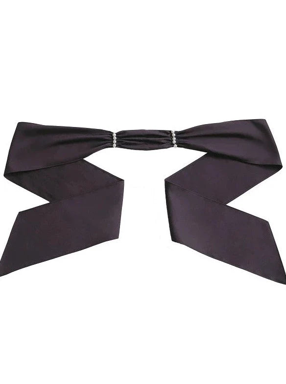 Bow Smoked Elegant Big Top Skirt Purple Flared Retro Purple