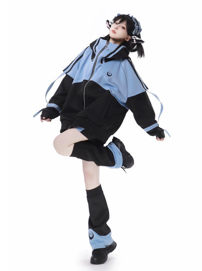 Leg Shorts Jacket Subculture Warmers Headband Dark Pants Sporty