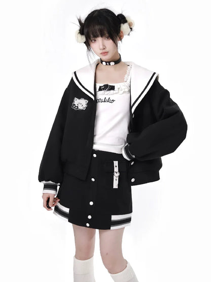 Starley Sea La Color Eradry Baseball Jacket Skirt Suit
