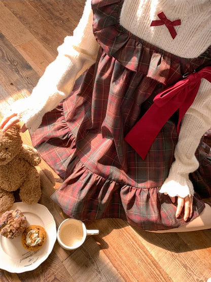 Dress Check Ruffle Big Bow