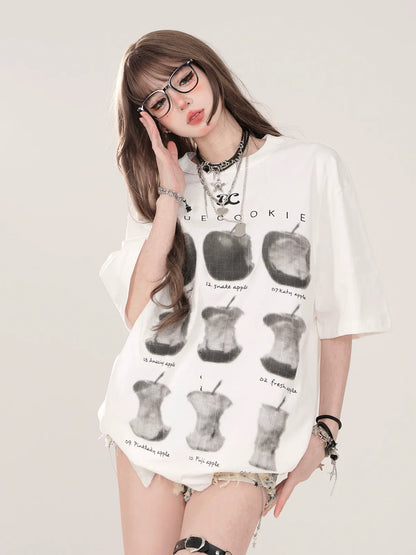 T-shirt ample imprimé pomme américain