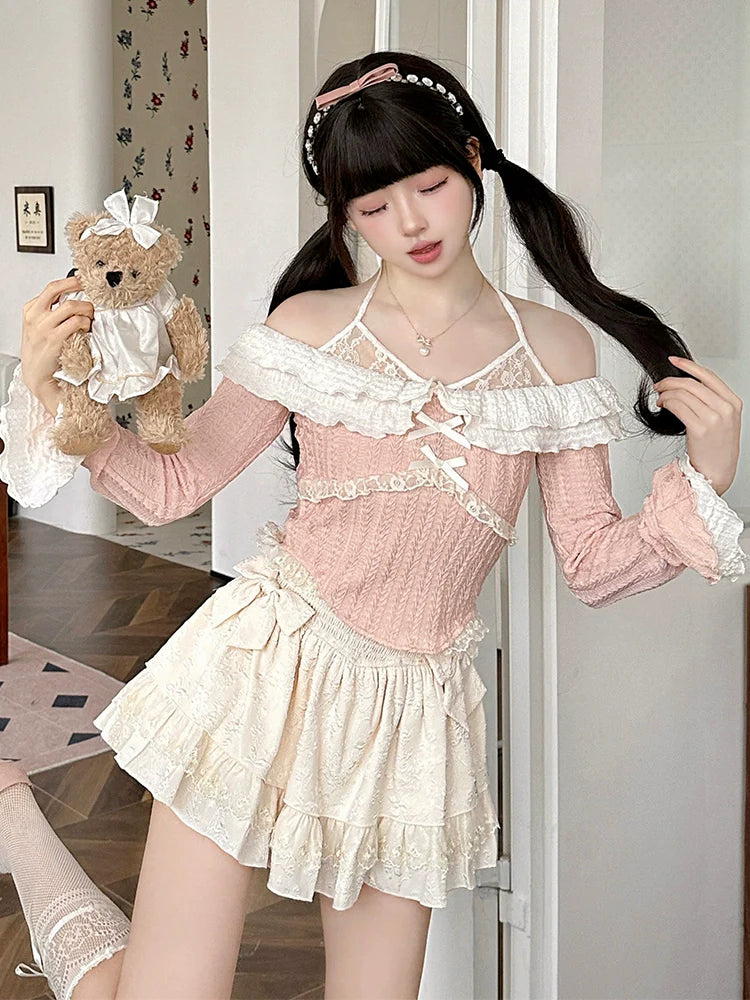 Skirt Sweet Balloon + Off-the-shoulder Top