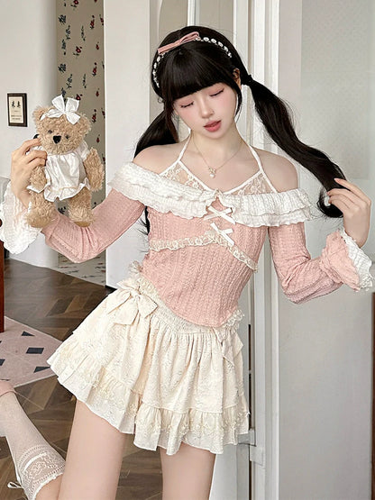 Skirt Sweet Balloon + Off-the-shoulder Top