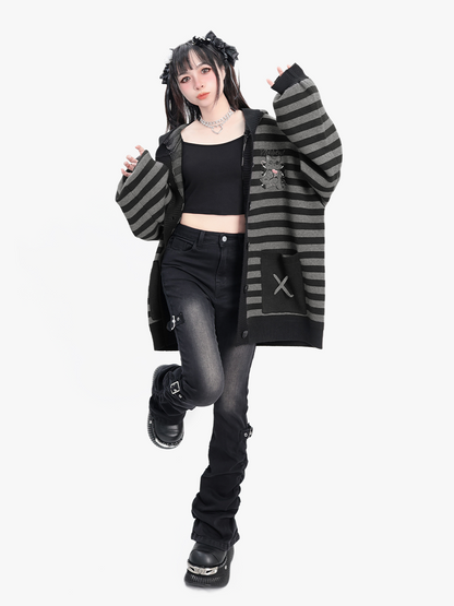 Belt Pants Stretch Pile
