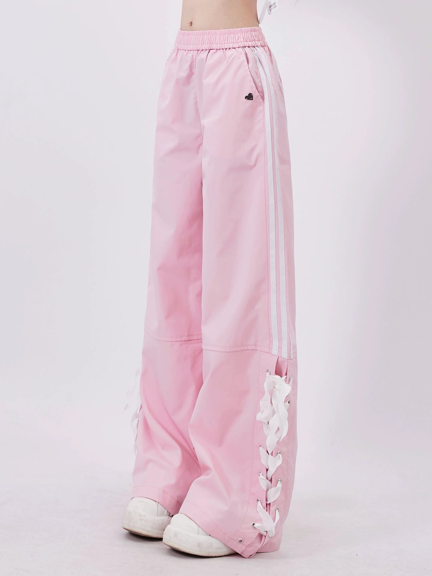 Casual Pants Wide Pink Sweet