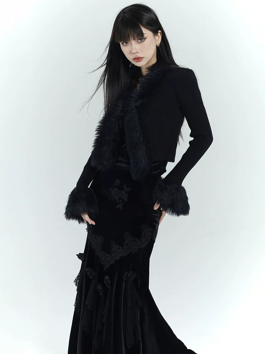 Ghost Knit Cardigan Mode Girl Jacket