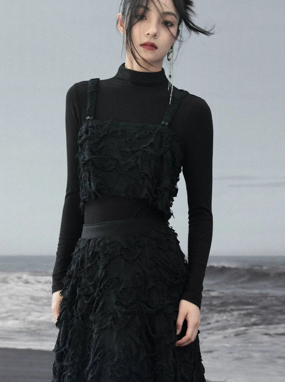 キャミソールホールニットダーク