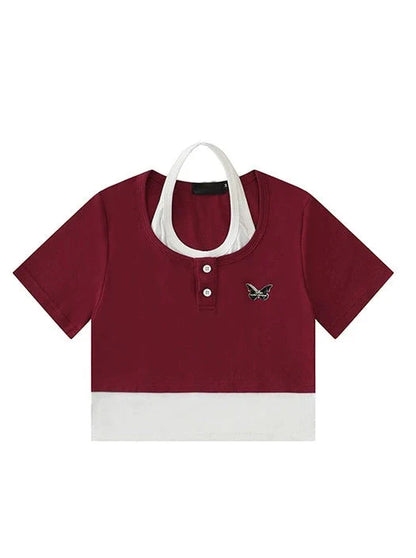 Retro Tops Piece Slim Design Two American