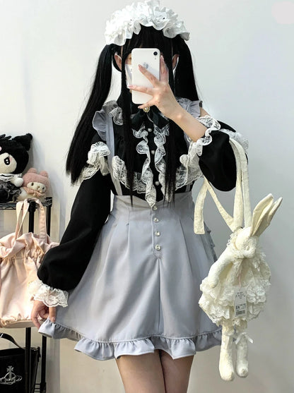 Love Gemstone Ruffle Suspender Skirt