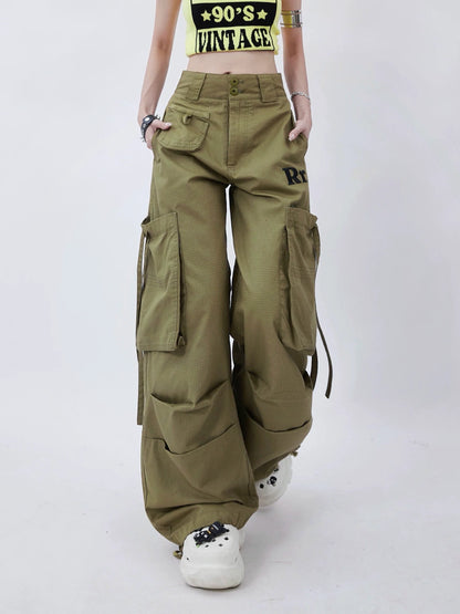 Waist Double Wide Cargo Pants Low