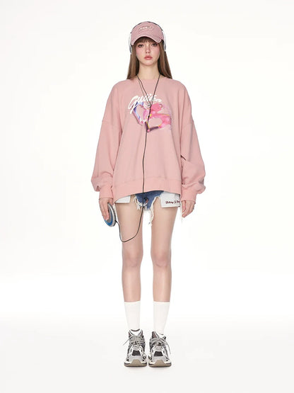 Retro Sweet Sweatshirt Logo Pinky Over