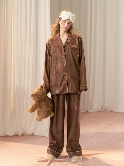 Illustration Brown Loose Pajamas