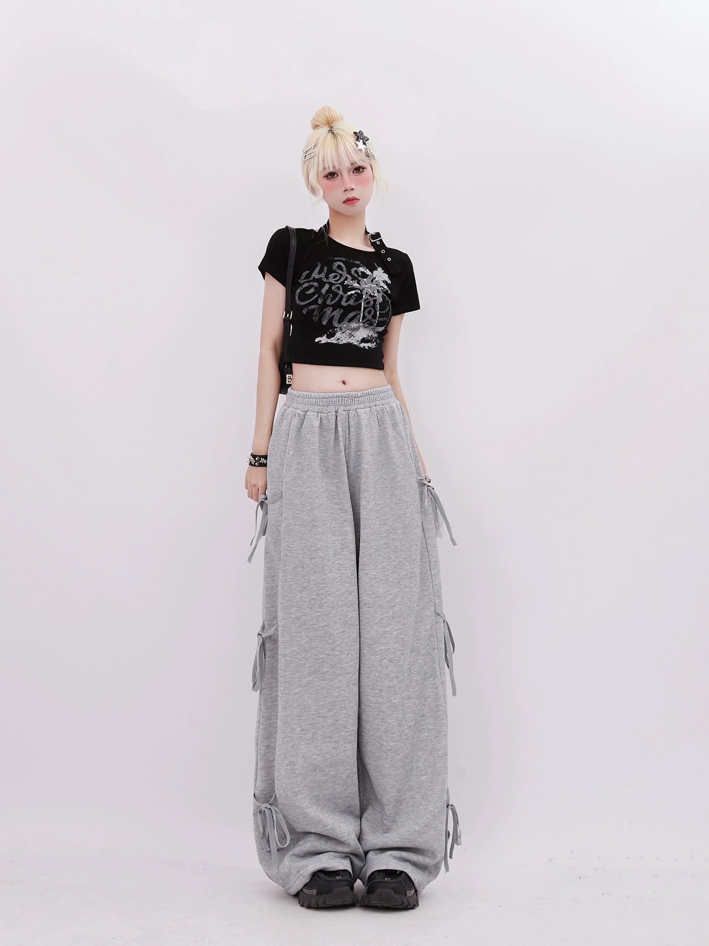 Ribbon Side Sweatpants Casual