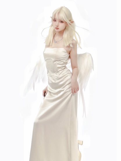 Solid Dress Suspender Color Dress Fishtail