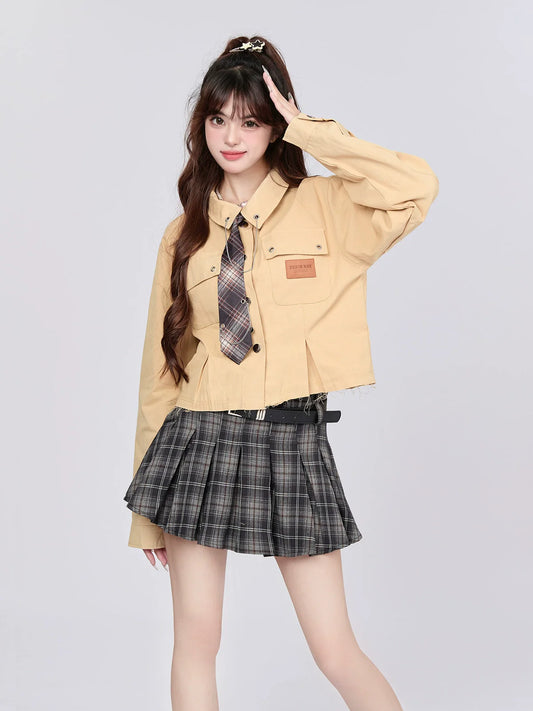 Style Top Retro Check Short College