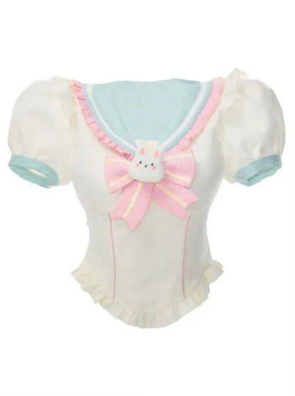 Chemise de marin à col glace + jupe d'eau de lapin