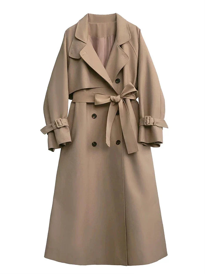 Trench-coat style rétro kaki britannique élégant