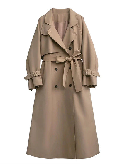 Trench-coat style rétro kaki britannique élégant