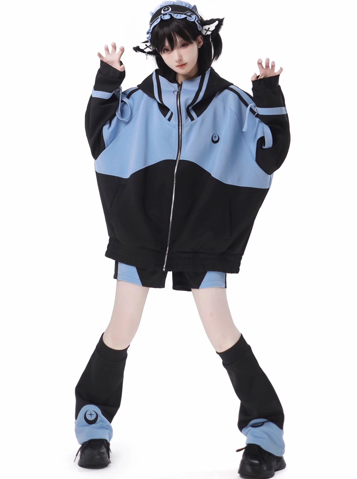 Leg Shorts Jacket Subculture Warmers Headband Dark Pants Sporty