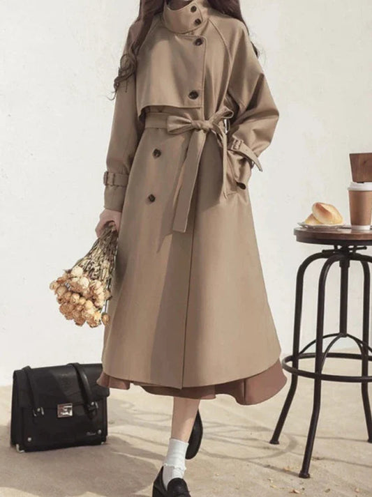 Trench-coat style rétro kaki britannique élégant
