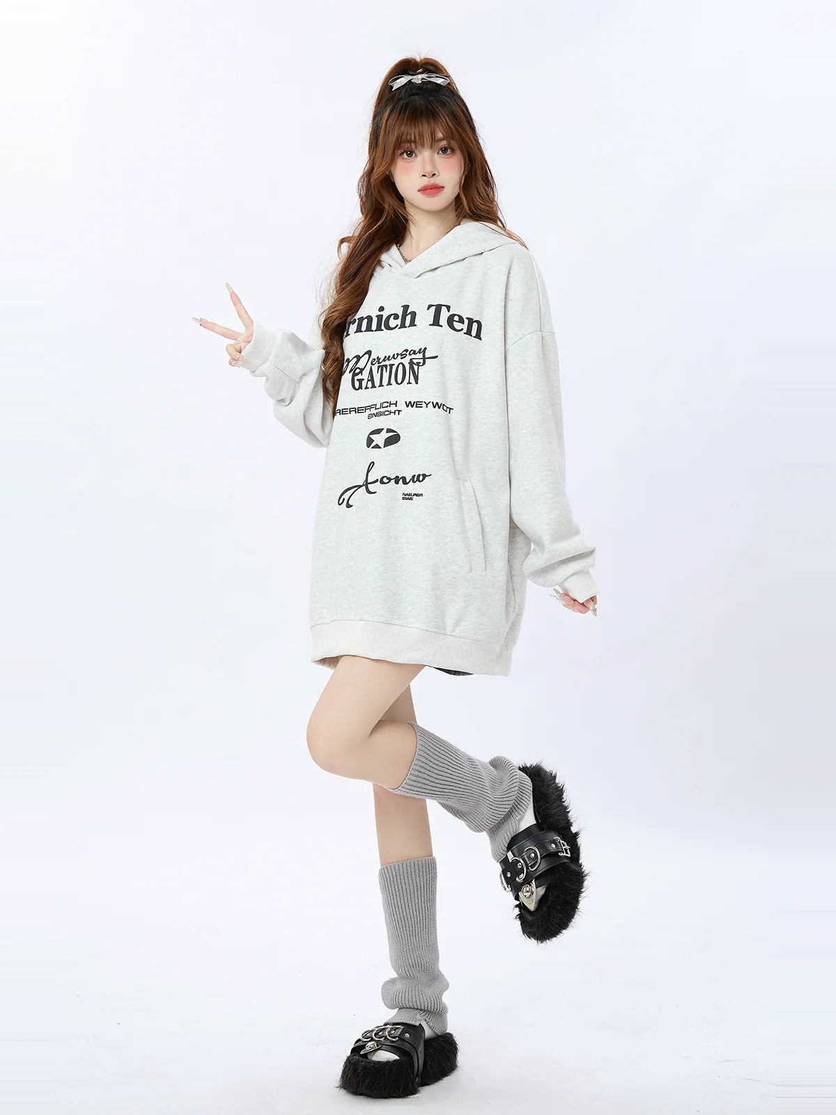 American Retro Print Letter Hoodie
