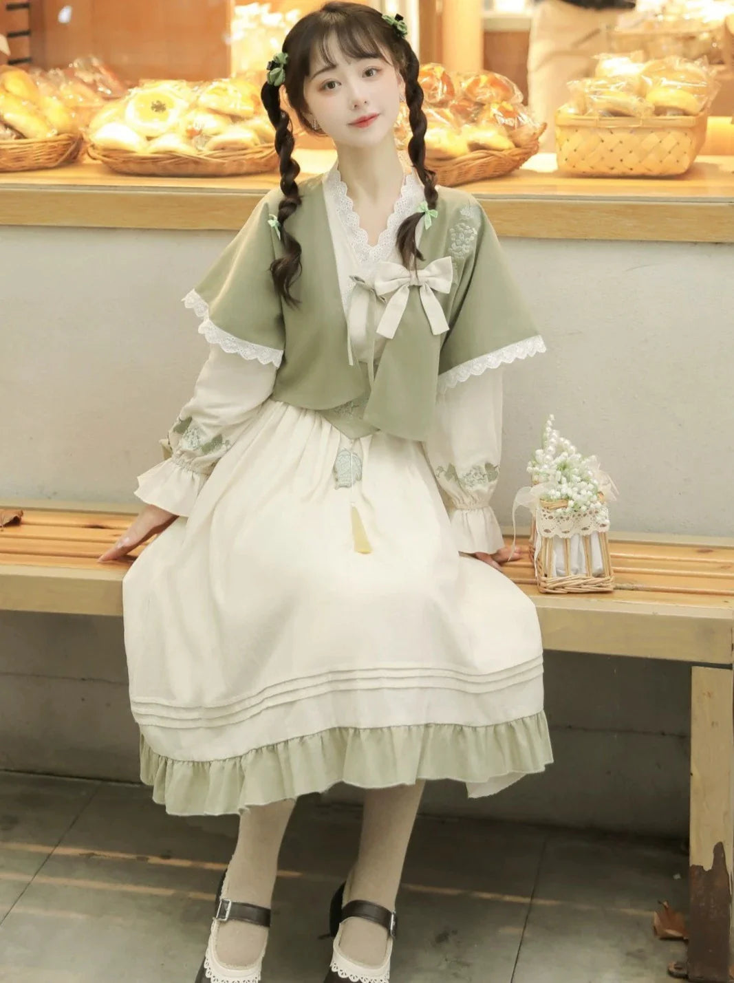 Dress Chinese Cardigan Retro Short Lolita